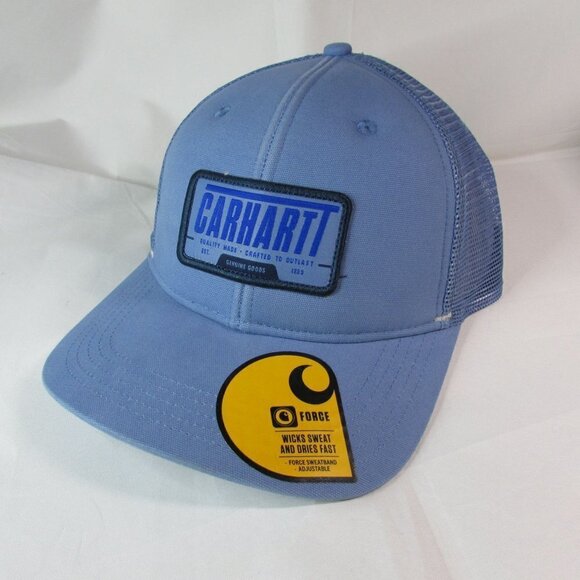 Carhartt Men's Canvas Mesh Back Outlast Patch Snapback Cap Hat - Sky Stone - Picture 1 of 2